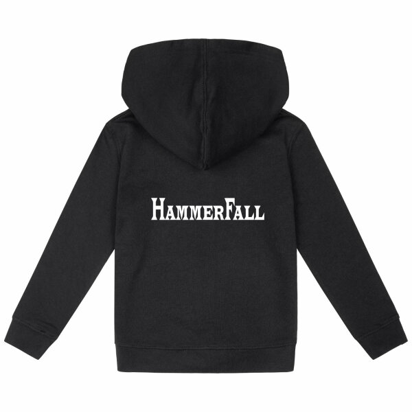 Hammerfall (Logo) - Kids zip-hoody, black, white, 128