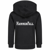 Hammerfall (Logo) - Kinder Kapuzenjacke, schwarz, weiß, 128