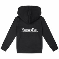 Hammerfall (Logo) - Kinder Kapuzenjacke, schwarz, weiß, 128