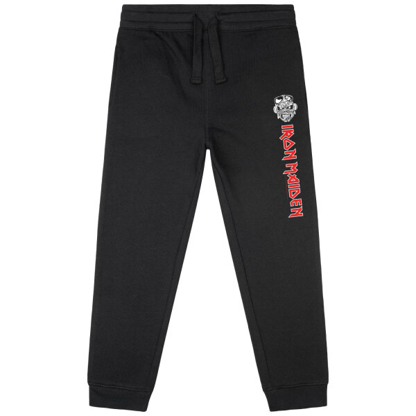 Iron Maiden (Eddie & Logo) - Kids sweatpants, black, red/white, 104