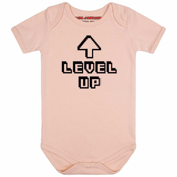 Level Up - Baby bodysuit, pale pink, black, 56/62