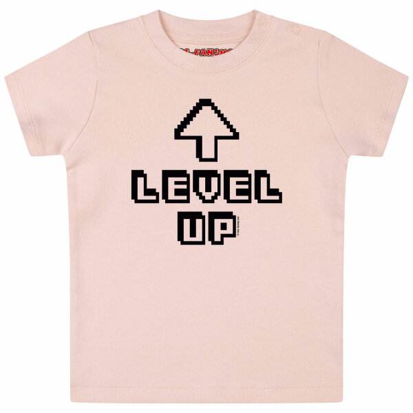 Level Up - Baby t-shirt, pale pink, black, 56/62