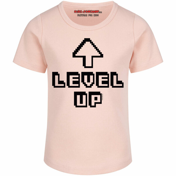 Level Up - Girly shirt, pale pink, black, 104