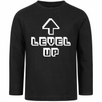 Level Up - Kids longsleeve, black, white, 104