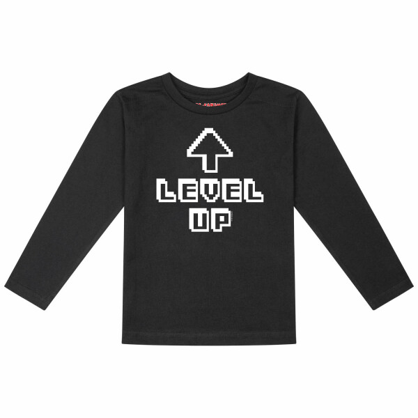 Level Up - Kids longsleeve, black, white, 116