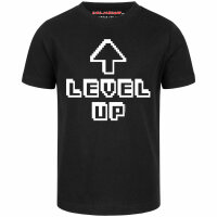 Level Up - Kinder T-Shirt, schwarz, weiß, 104