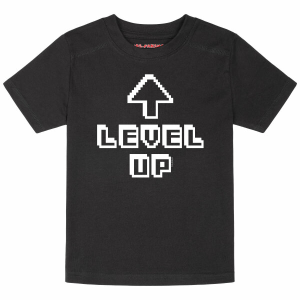 Level Up - Kinder T-Shirt, schwarz, weiß, 128