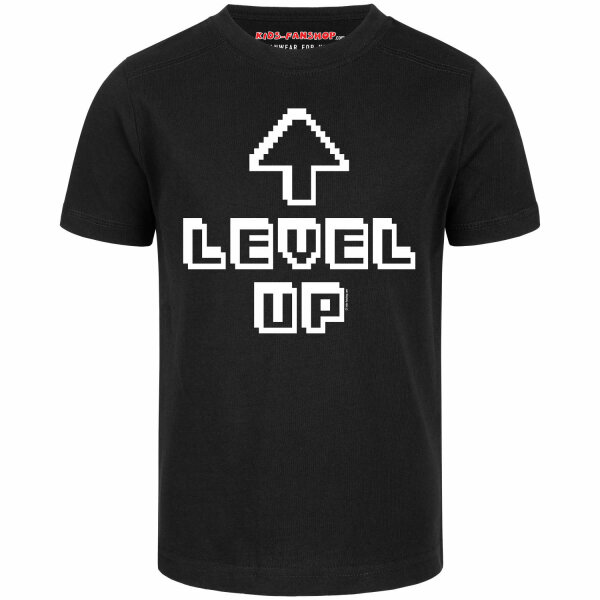 Level Up - Kinder T-Shirt, schwarz, weiß, 152
