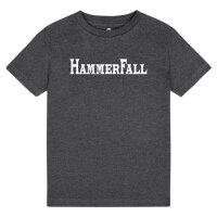 Hammerfall (Logo) - Kinder T-Shirt, charcoal, weiß, 140
