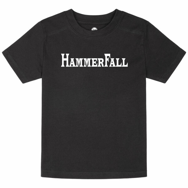 Hammerfall (Logo) - Kinder T-Shirt, schwarz, weiß, 140