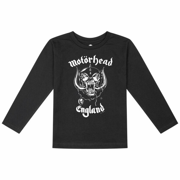 Motörhead (England: Stencil) - Kinder Longsleeve, schwarz, weiß, 104