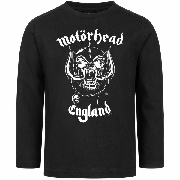 Motörhead (England: Stencil) - Kinder Longsleeve, schwarz, weiß, 116