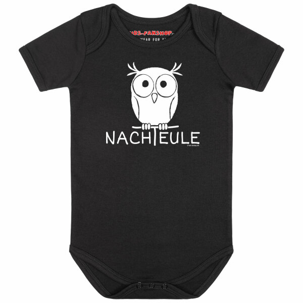 Nachteule - Baby bodysuit, black, white, 56/62