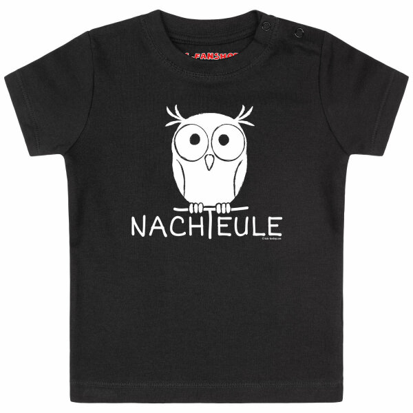 Nachteule - Baby T-Shirt, schwarz, weiß, 68/74