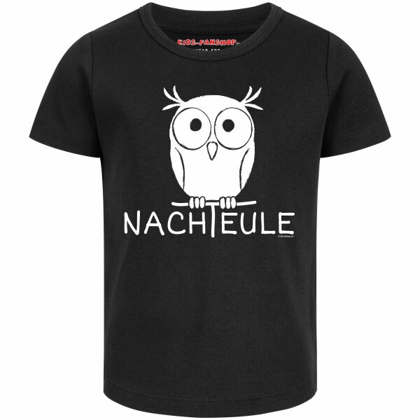 Nachteule - Girly Shirt, schwarz, weiß, 164