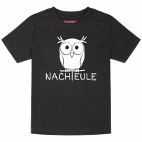 Nachteule - Kinder T-Shirt, schwarz, weiß, 104
