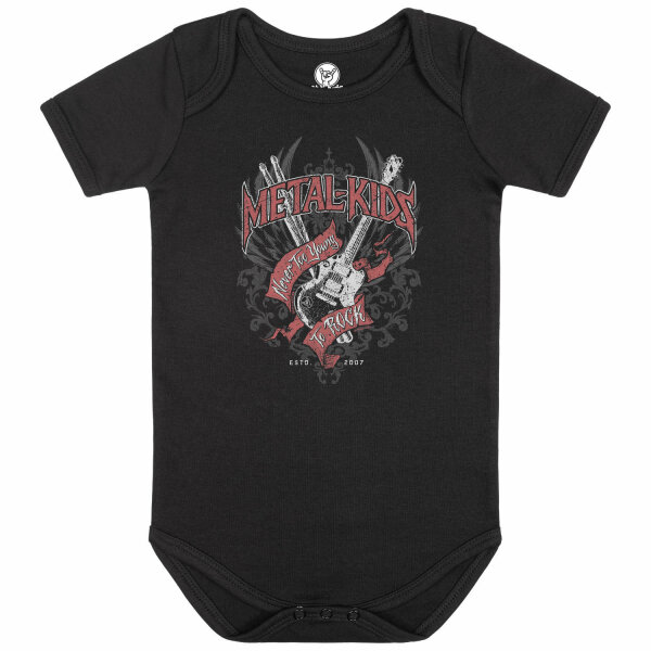 Never too young to rock - Baby Body - schwarz - mehrfarbig - 56/62