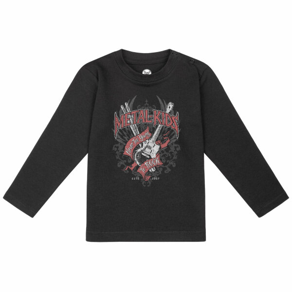 Never too young to rock - Baby longsleeve - black - multicolour - 56/62