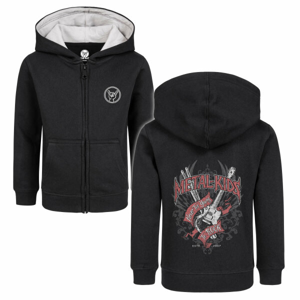 Never too young to rock - Kids zip-hoody - black - multicolour - 116