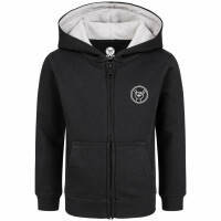 Never too young to rock - Kinder Kapuzenjacke - schwarz - mehrfarbig - 128