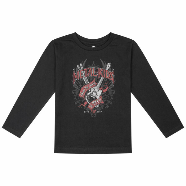 Never too young to rock - Kinder Longsleeve - schwarz - mehrfarbig - 104