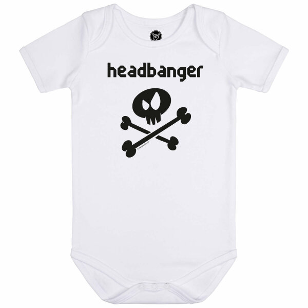 headbanger - Baby Body, weiß, schwarz, 80/86