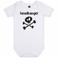 headbanger - Baby bodysuit - white - black - 80/86