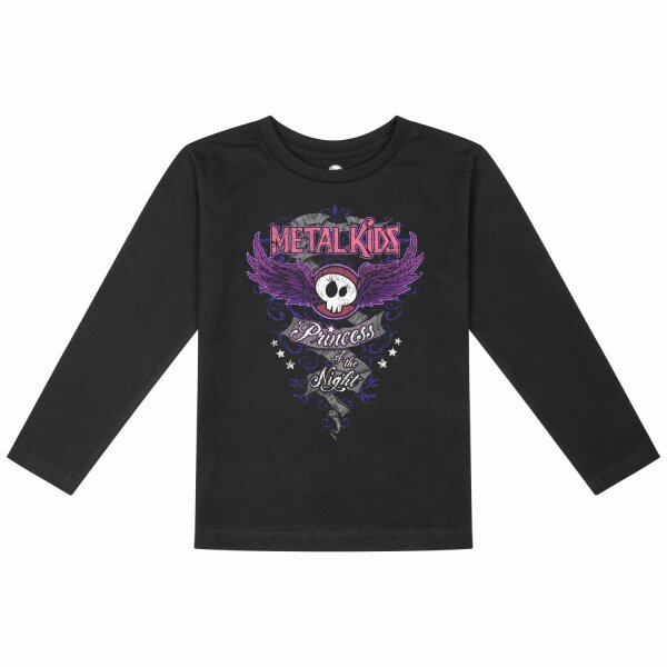 Princess of the Night - Kinder Longsleeve, schwarz, mehrfarbig, 104