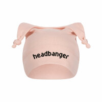 headbanger - Baby cap, pale pink, black, one size