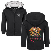 Queen (Crest) - Baby Kapuzenjacke, schwarz, mehrfarbig, 56/62