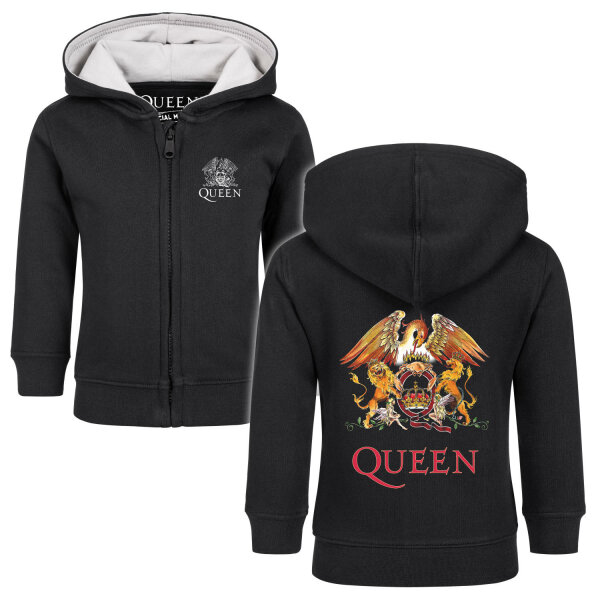 Queen (Crest) - Baby Kapuzenjacke, schwarz, mehrfarbig, 80/86