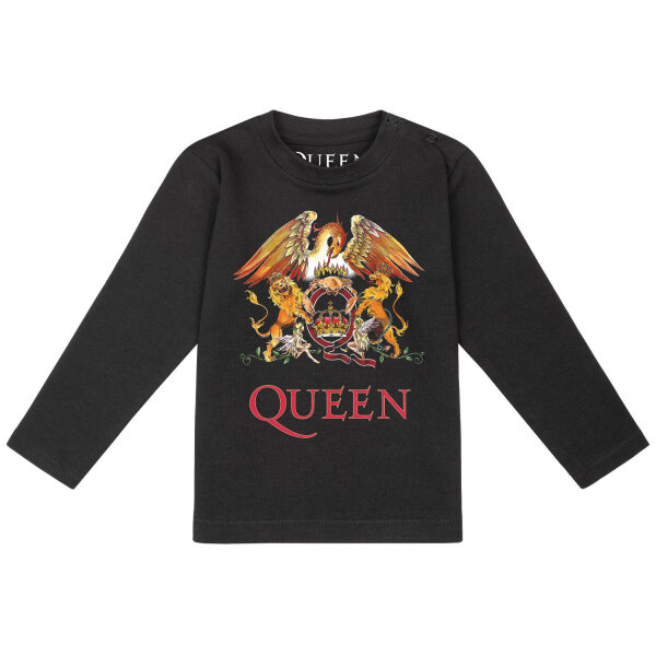 Queen (Crest) - Baby Longsleeve, schwarz, mehrfarbig, 68/74