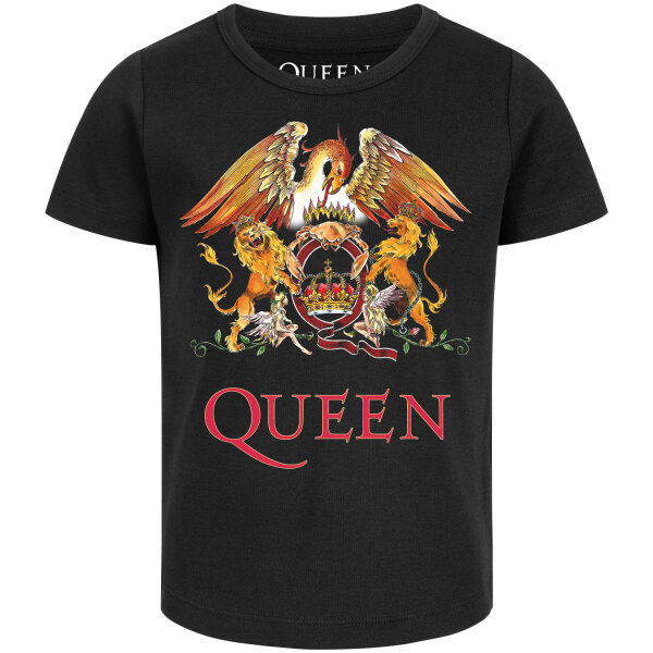 Queen (Crest) - Girly Shirt, schwarz, mehrfarbig, 152