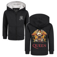 Queen (Crest) - Kinder Kapuzenjacke, schwarz, mehrfarbig, 104