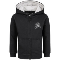 Queen (Crest) - Kids zip-hoody, black, multicolour, 128