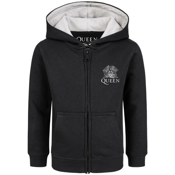 Queen (Crest) - Kinder Kapuzenjacke, schwarz, mehrfarbig, 92