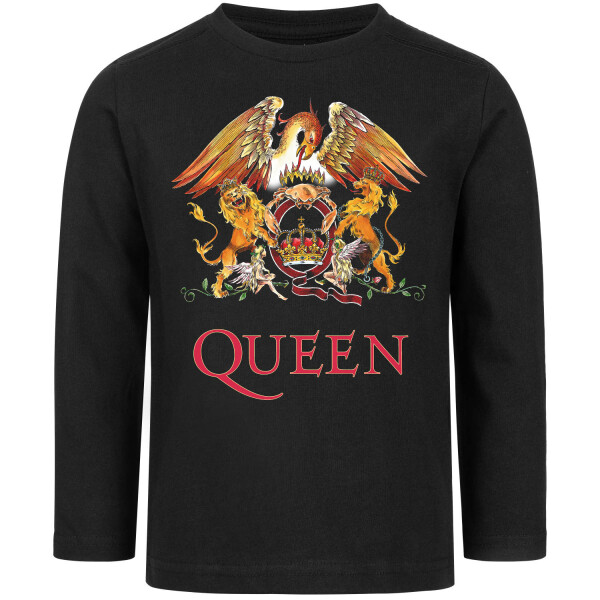 Queen (Crest) - Kinder Longsleeve, schwarz, mehrfarbig, 116