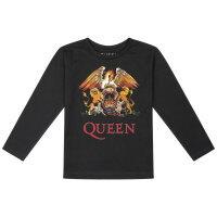 Queen (Crest) - Kinder Longsleeve, schwarz, mehrfarbig, 152