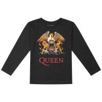 Queen (Crest) - Kinder Longsleeve, schwarz, mehrfarbig, 164