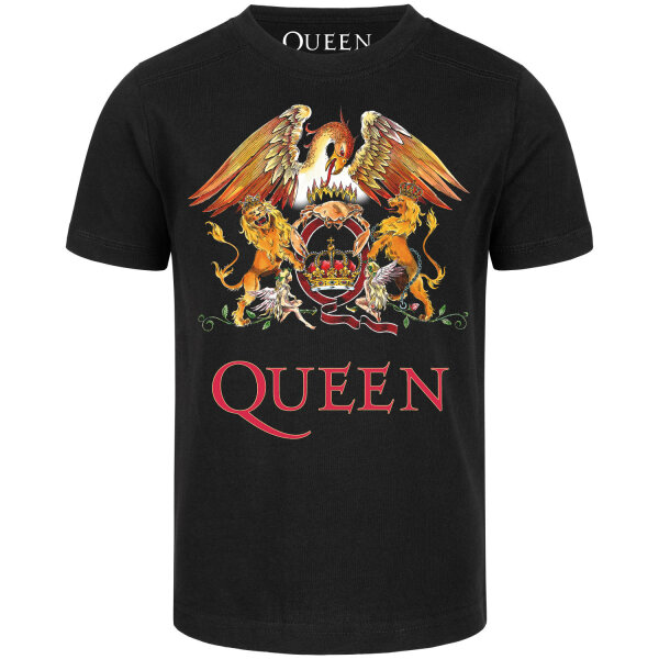 Queen (Crest) - Kinder T-Shirt, schwarz, mehrfarbig, 104