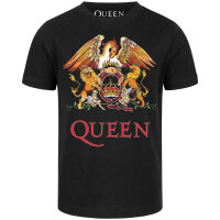 Queen (Crest) - Kinder T-Shirt - schwarz - mehrfarbig - 104