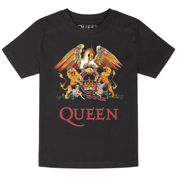 Queen (Crest) - Kinder T-Shirt, schwarz, mehrfarbig, 164