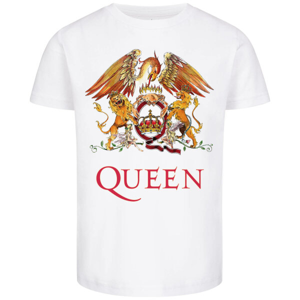 Queen (Crest) - Kinder T-Shirt, weiß, mehrfarbig, 140