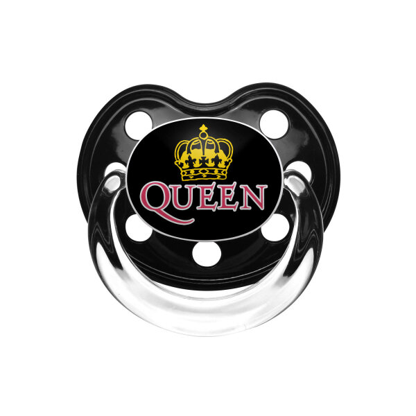 Queen (Logo) - Schnuller, schwarz, mehrfarbig, Größe 1