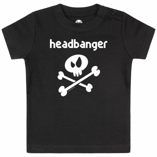 headbanger - Baby t-shirt, black, white, 80/86