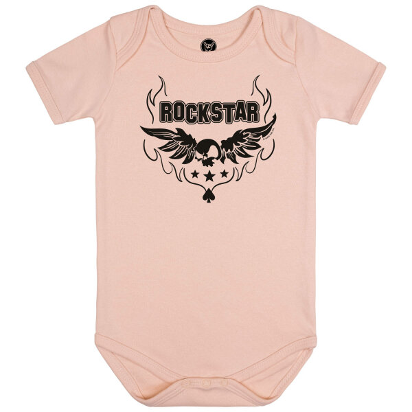 rock star - Baby bodysuit, pale pink, black, 56/62