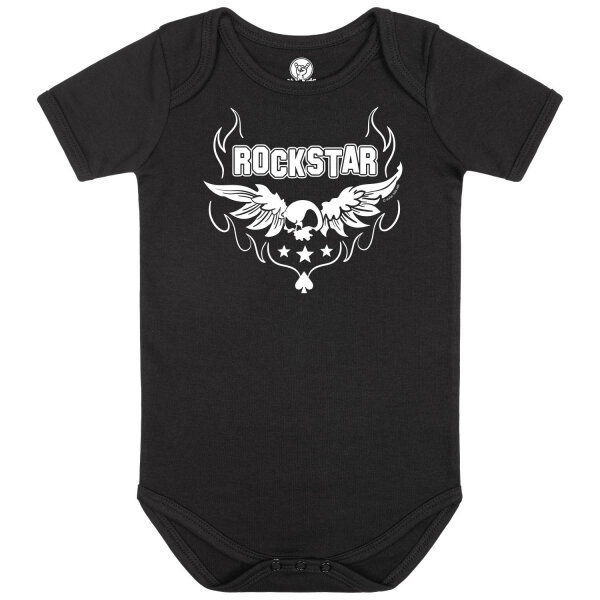 rock star - Baby bodysuit, black, white, 80/86