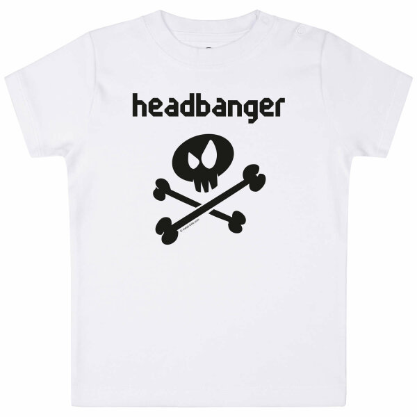 headbanger - Baby t-shirt, white, black, 68/74