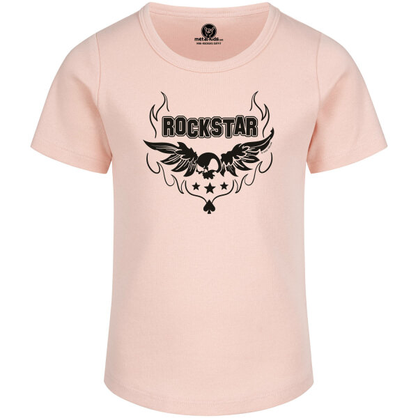 rock star - Girly shirt, pale pink, black, 164