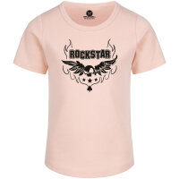 rock star - Girly Shirt, hellrosa, schwarz, 164